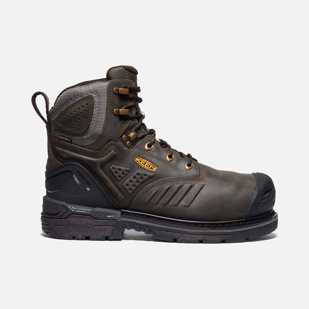 Botte de Travail Keen Homme Noir Marron | Csa Philadelphia 6\" Internal Met Waterproof (Carbon-Fiber